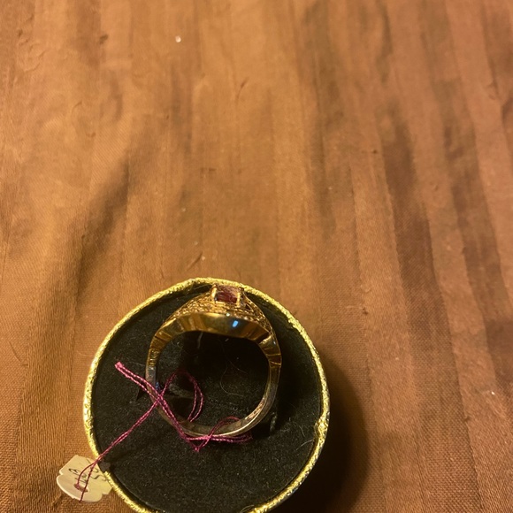 Nice Sterling and yellow gold bronze with a Ruby and white topaz - Picture 5 of 7